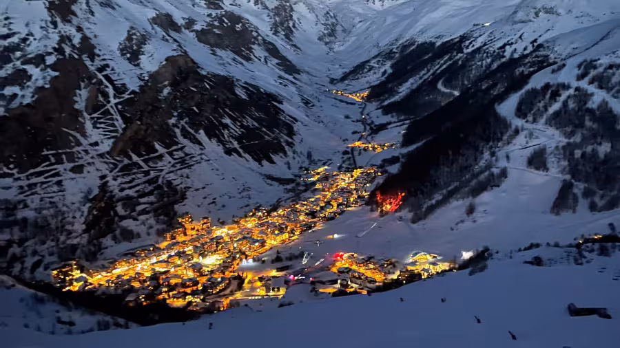 Vue de Val d’Isère depuis les hauteurs